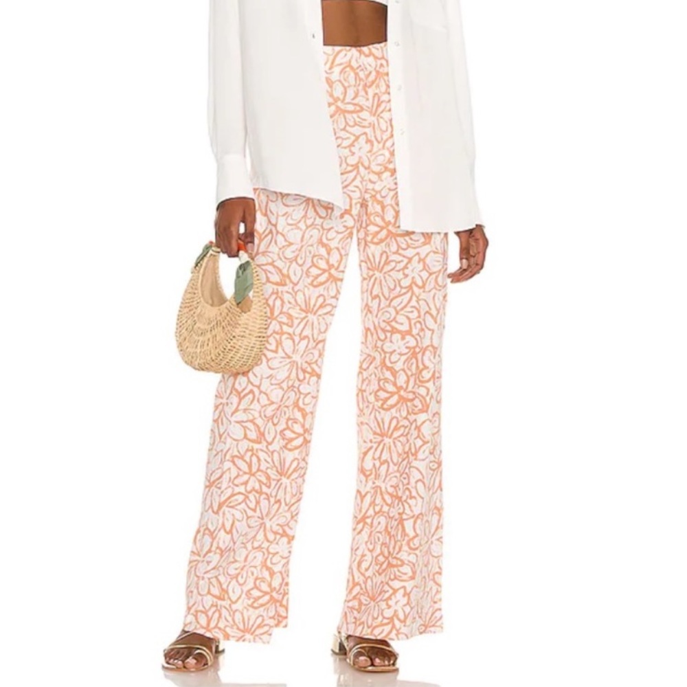 Free People Wide Leg Floral Pant